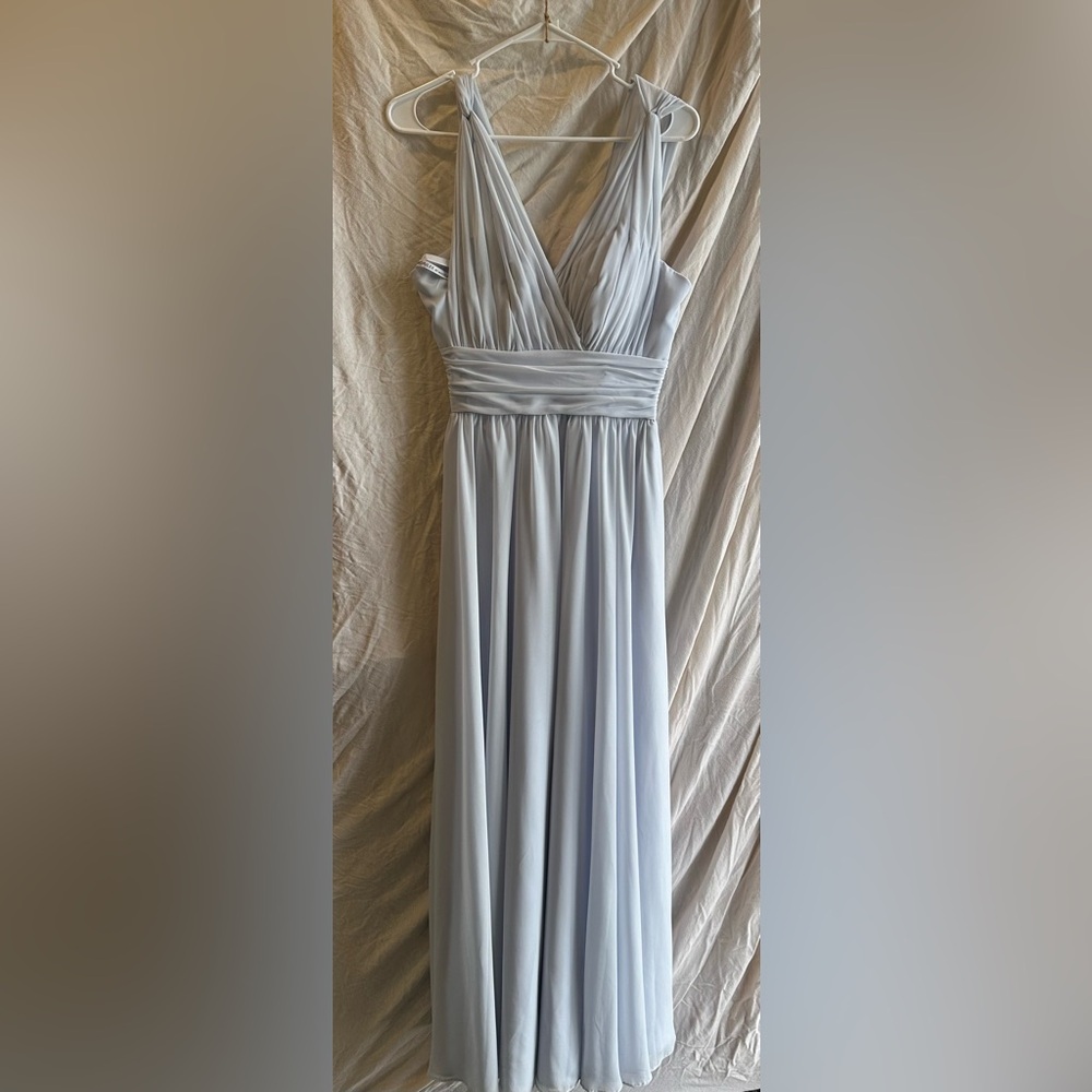 Morilee by Madeline Gardner Light Blue Bridesmaid Dress Size 4